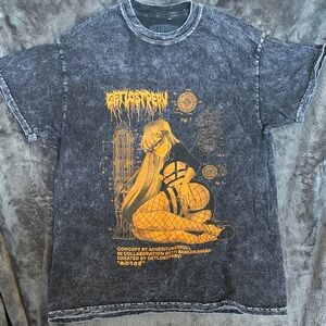 Black and Orange Graphic T-Shirt